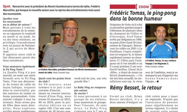 Interwiew du président. Présentation de 2 joueurs.