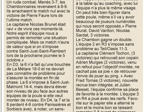 Première journée de championnat