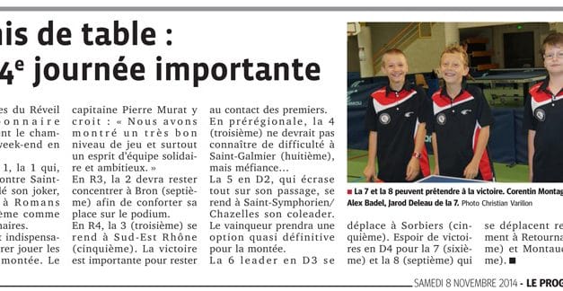 Une 4ème journée importante