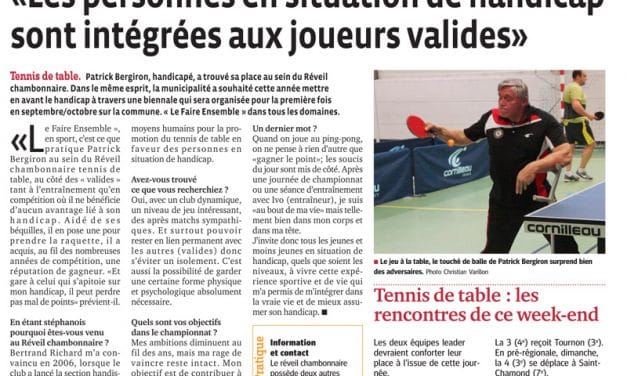 Patrick Bergiron : « Les personnes en situation de handicap sont intégrées aux joueurs valides. »
