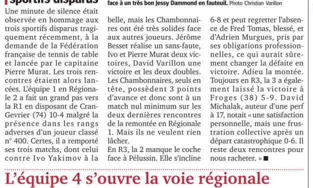 L&rsquo;équipe 1 proche de la Régionale 1