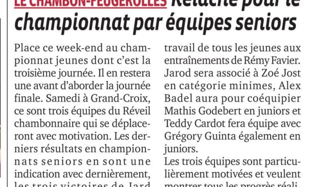 Trois équipes jeunes du RCTT à la 3ème journée de ce championnat