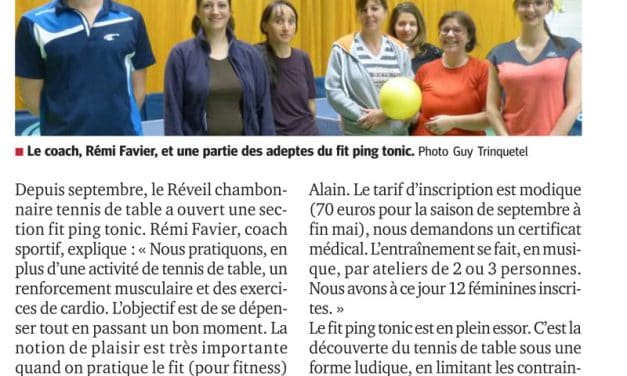 Fit Ping Tonic. Un bon moment de dépense d&rsquo;énergie.