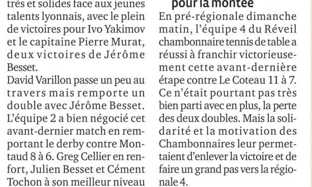La Une retrouve la R1. La 4 bien placée pour monter en régionale 4.
