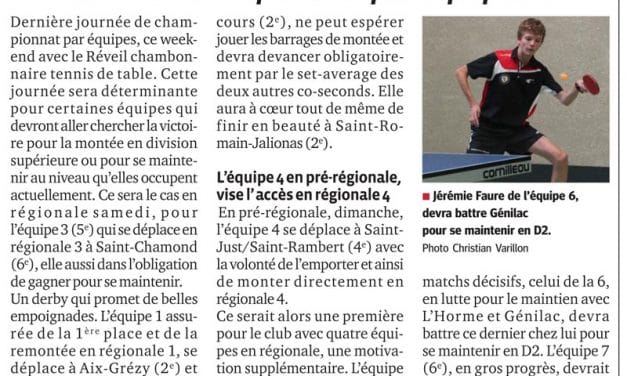 Dernière journée de championnat : plusieurs rencontres décisives