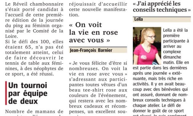 Ping au féminin. Le défi est gagné.