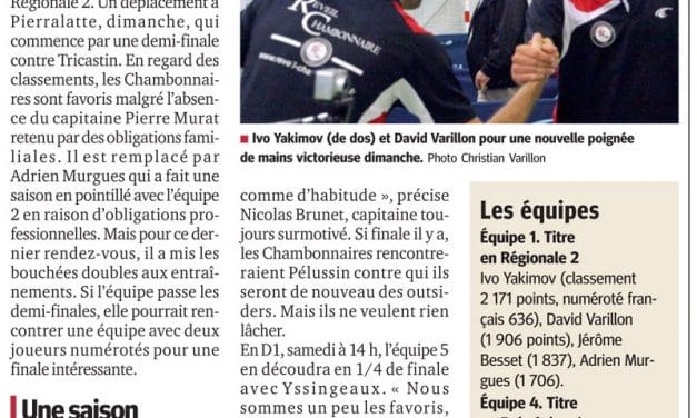 Trois équipes en course pour le titre final