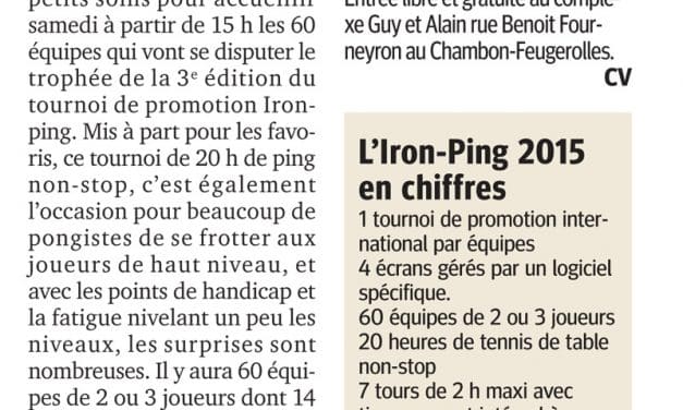 Un plateau relevé pour la 3ème édition de l&rsquo;IRON-PING