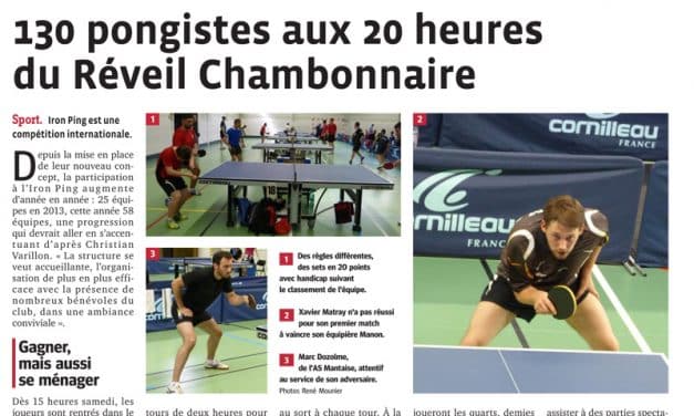 130 pongistes aux 20 heures du Réveil chambonnaire
