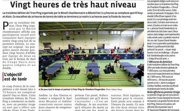 Vingt heures de très haut niveau