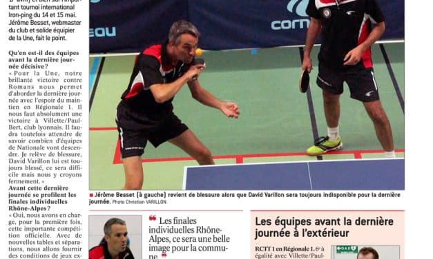 Finales Rhone-Alpes, Iron-Ping et dernière journée de championnat, fin de saison très active.