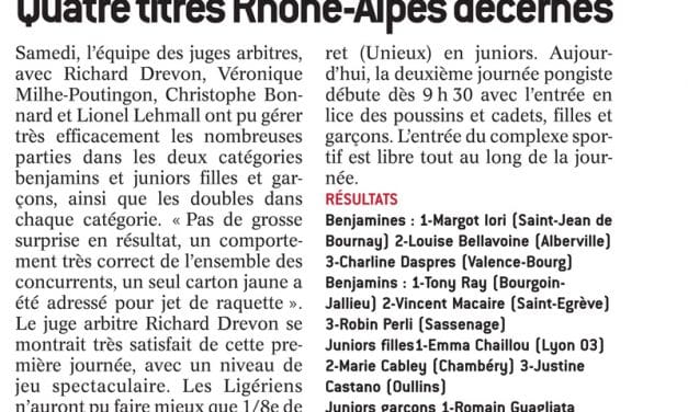 Finales individuelles Rhône-Alpes au Chambon-Feugerolles