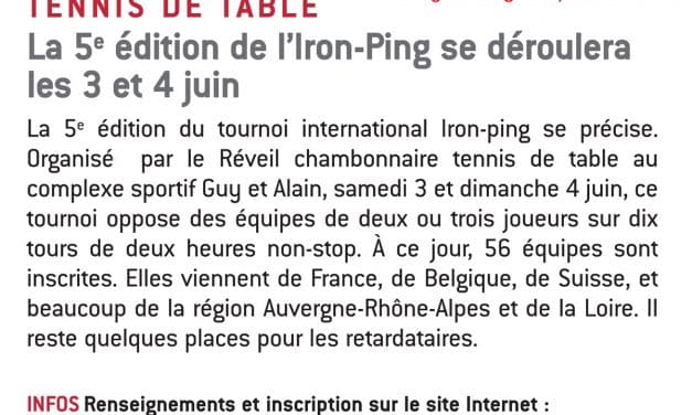 5ème édition du tournoi international Iron-Ping.
