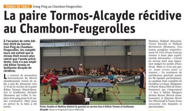 Tormos-Alcayde pour la 2ème fois