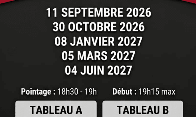 Les tournois du vendredi c&rsquo;est reparti ! Saison 2026/2027